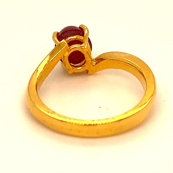 Certified Cats Eye Ruby 2.28ct Solid 22K Gold Ring - Picture 5 of 10